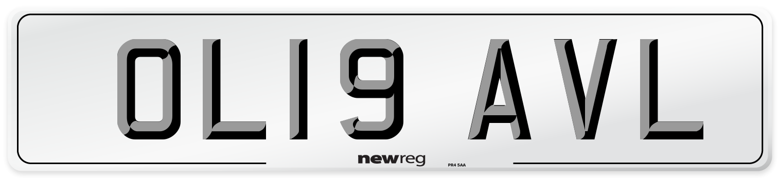 OL19 AVL Number Plate from New Reg